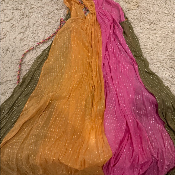 Anthropologie Pink and Yellow Gauze Maxi Dress - Picture 6 of 6